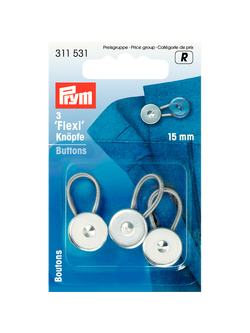 Prym Flexi Buttons, Pack of 3, White, White