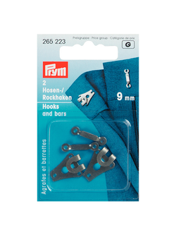 Prym Trouser Small Hook and Bar, 9mm, Black, Black