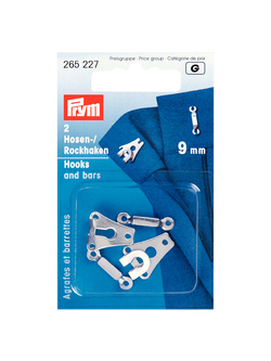 Prym Trouser Small Hook and Bar, 9mm, White, White