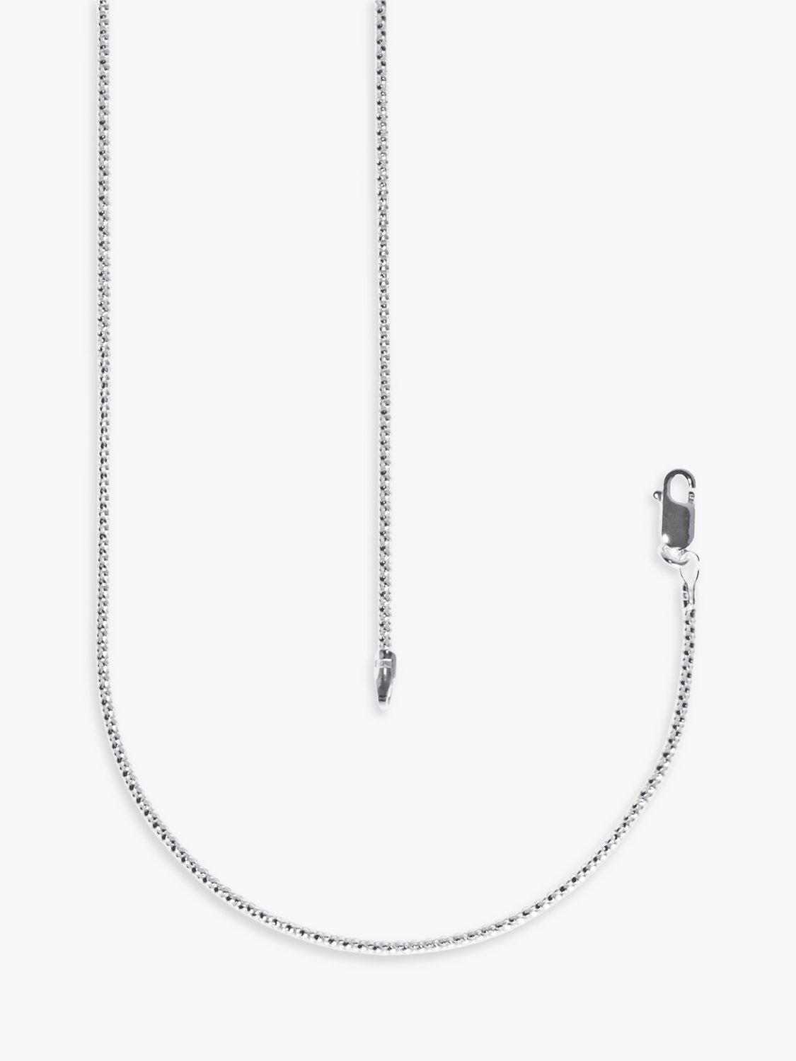 Product image 3 of 4, which shows Nina B Slim Popcorn Silver Chain Necklace, 45cm, Silver