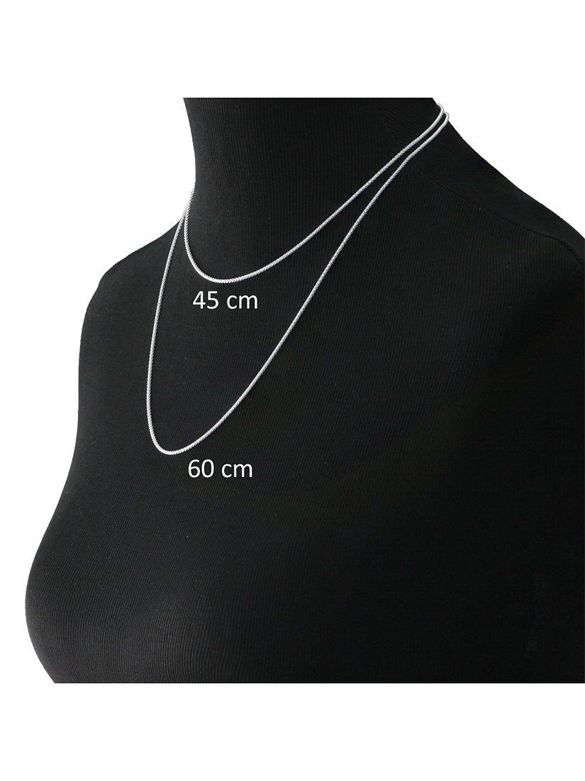 Product image 4 of 4, which shows Nina B Slim Popcorn Silver Chain Necklace, 45cm, Silver