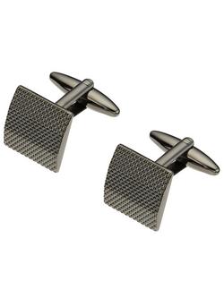 John Lewis Textured Square Cufflinks, Grey, Grey