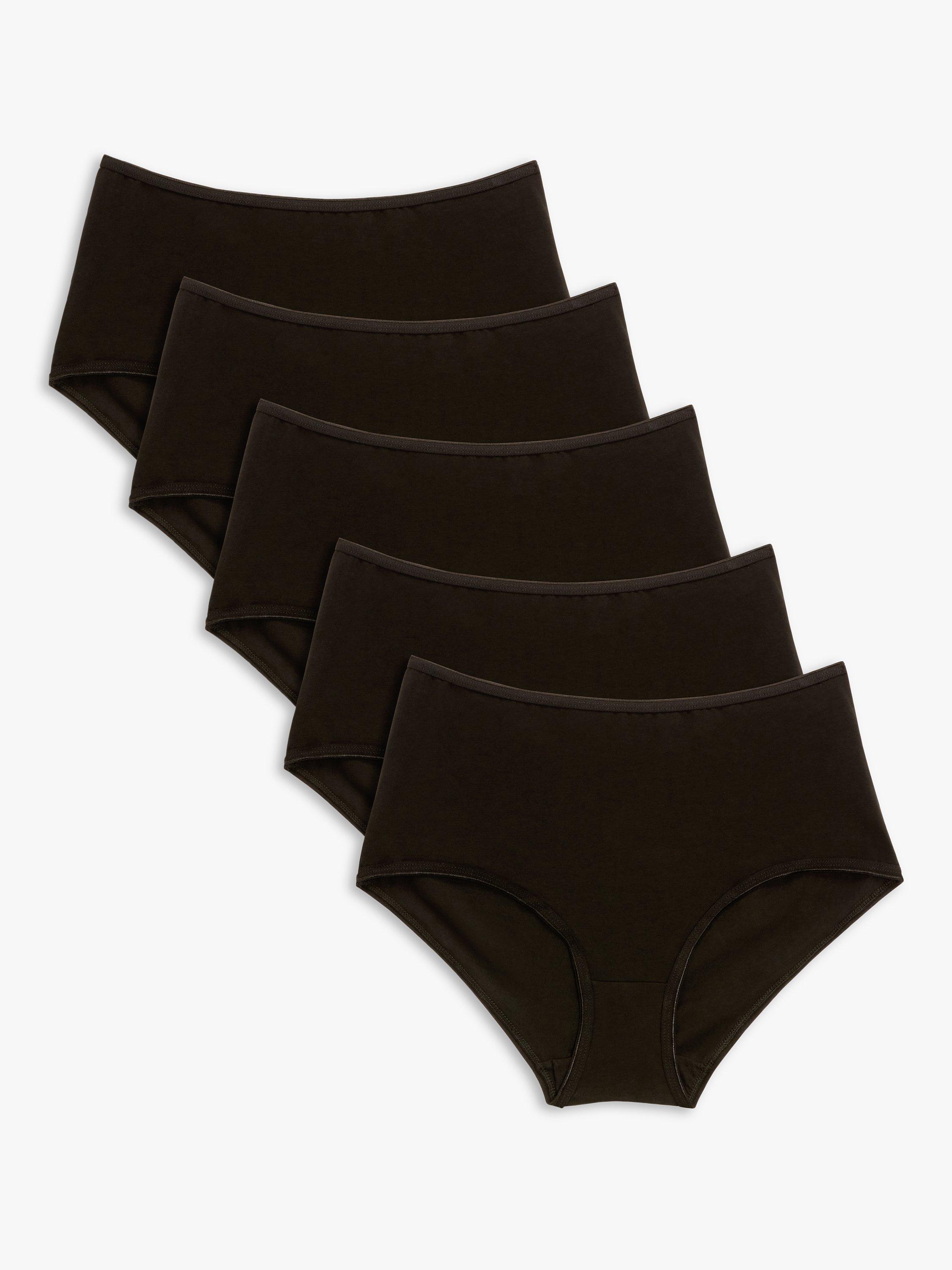 Product image 3 of 4, which shows John Lewis Cotton Full Briefs, Pack of 5, Black, 10