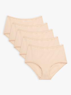John Lewis Cotton Blend Full Briefs, Pack of 5 - view 2, Almond