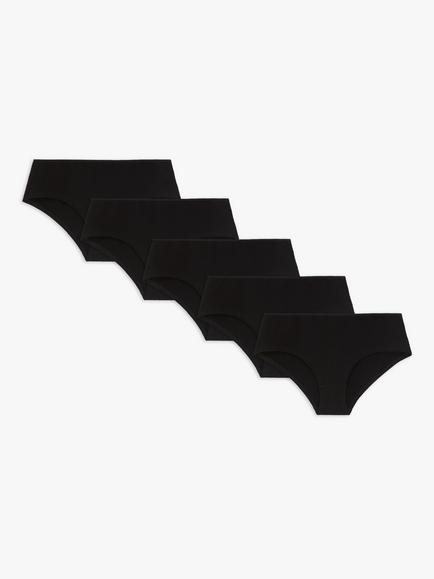 John Lewis Cotton Shorts, Pack of 5, Black