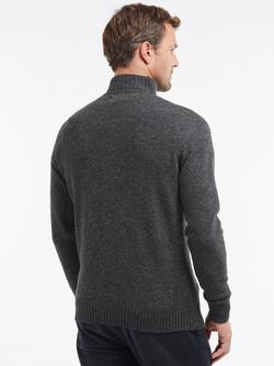 Barbour Essential Lambswool Half Zip Jumper, Charcoal - view 2, Charcoal