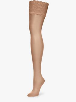 Wolford Satin Touch 20 Denier Stay Ups - view 2, Gobi