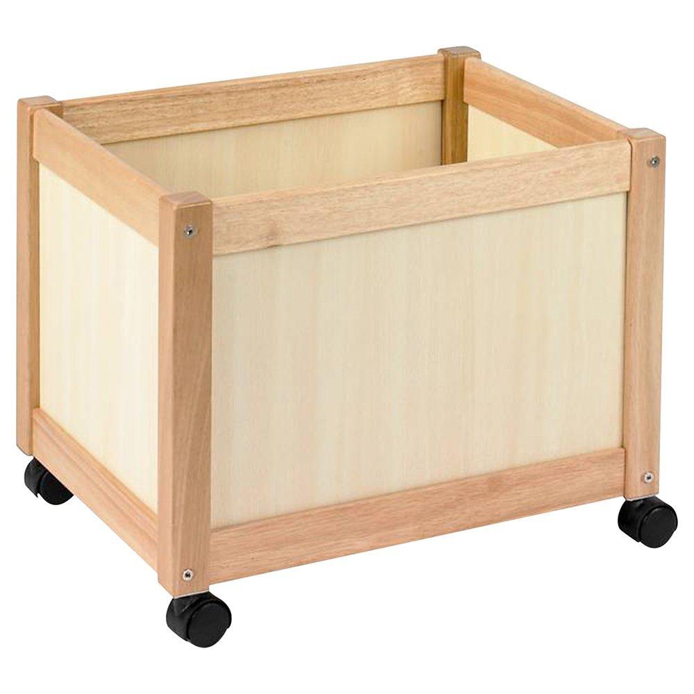 John Crane Multi Storage Bin on Wheels, Natural Wooden