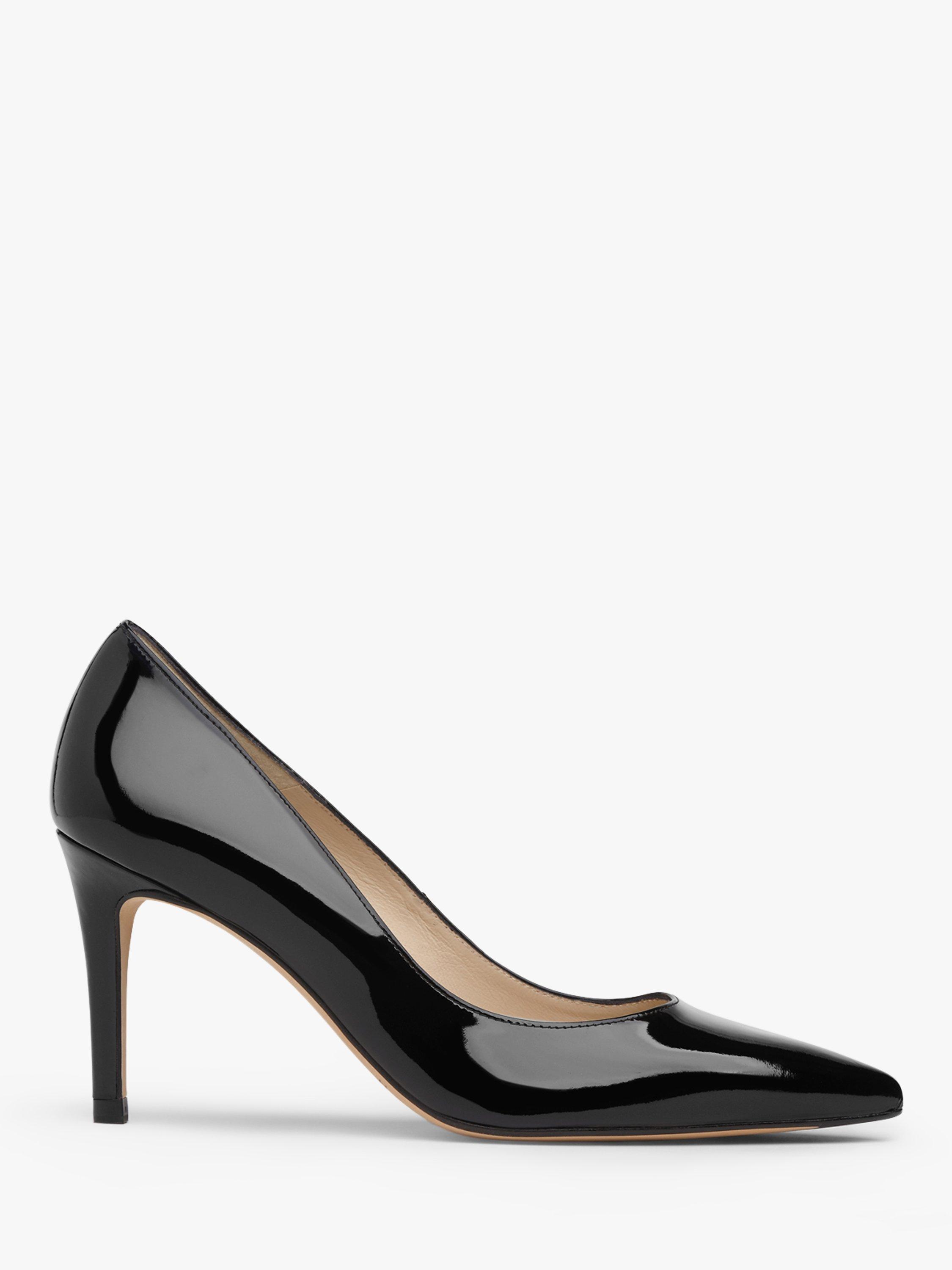 Product image 1 of 4, which shows L.K.Bennett Floret Pointed Toe Court Shoes, Black Patent, 5