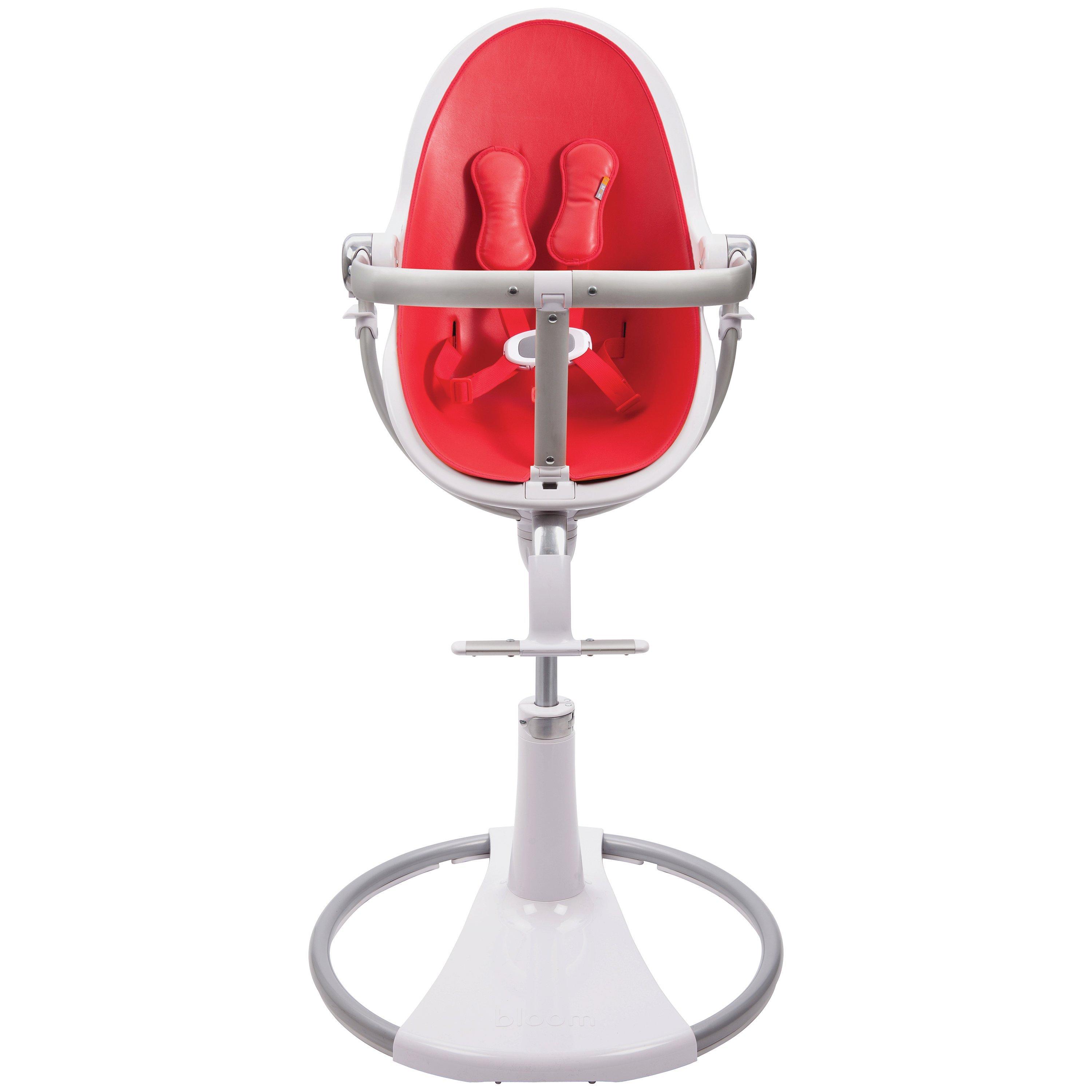 bloom Fresco Chrome Contemporary Leatherette Baby Chair, White, Rock Red