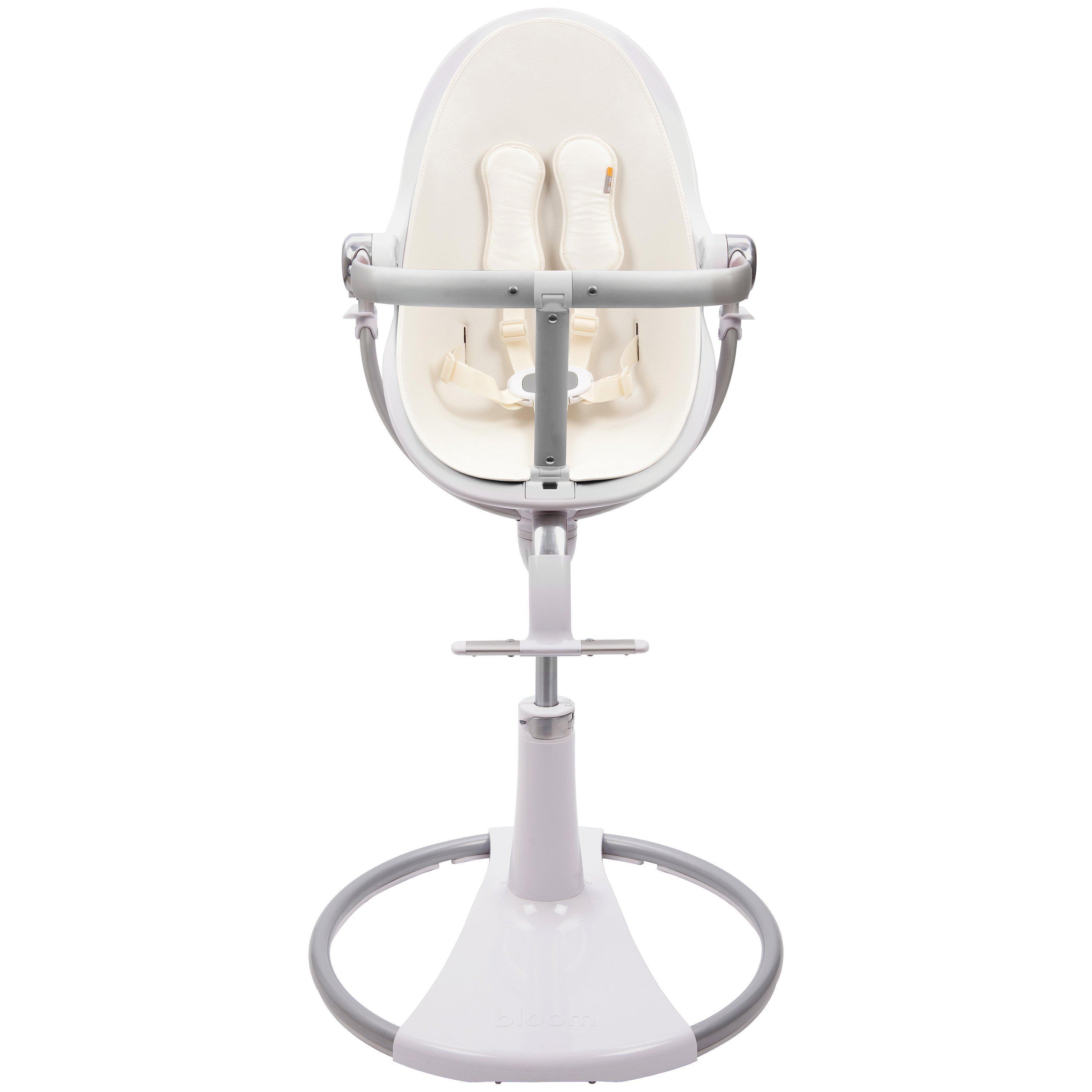 bloom Fresco Chrome Contemporary Leatherette Baby Chair, White, Coconut White