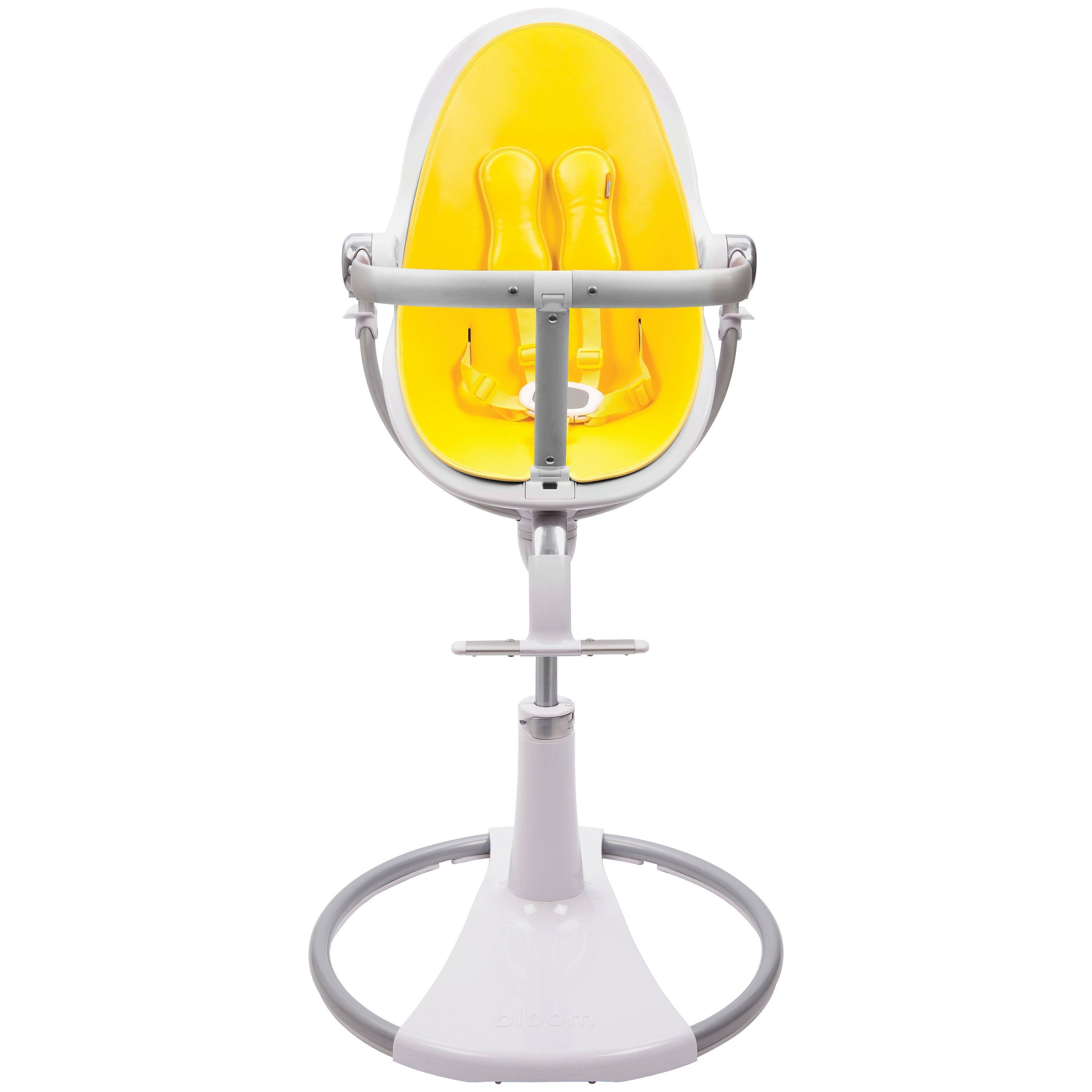 bloom Fresco Chrome Contemporary Leatherette Baby Chair, White, Canary Yellow