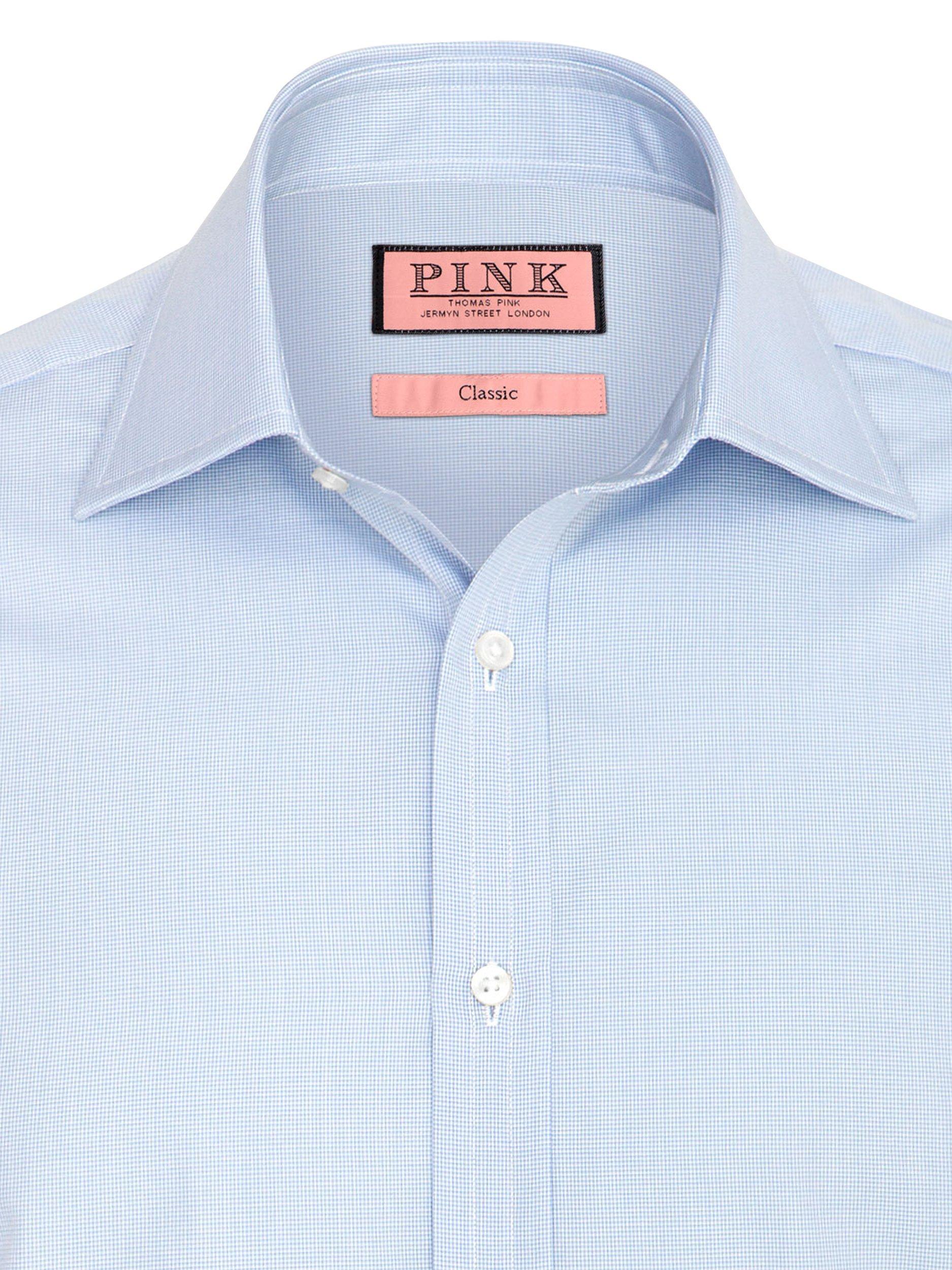 Thomas Pink Houndstooth Long Sleeve Shirt, Blue