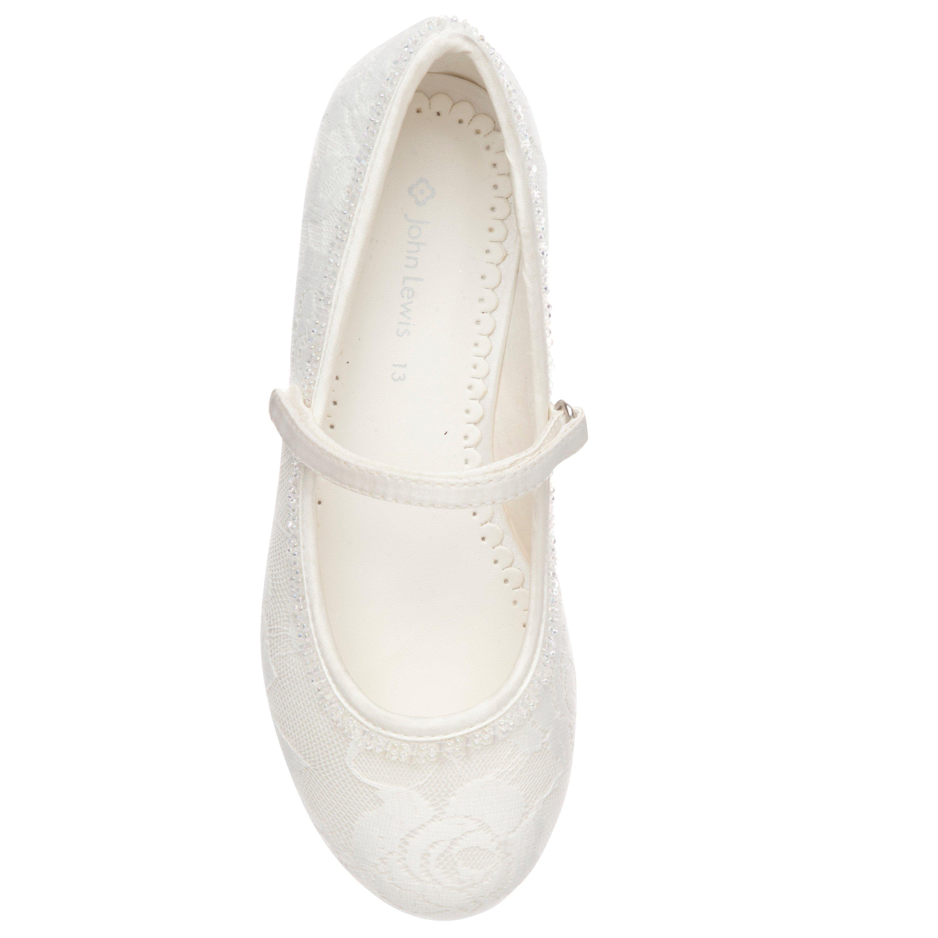 John Lewis Kids Lace Overlay Bridesmaids Shoes Ivory