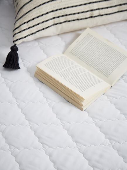 John Lewis Synthetic Soft Touch Washable Quilted Mattress Protector, White