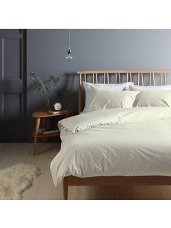 John Lewis Crisp & Fresh Egyptian Cotton Percale 200 Thread Count Flat Sheet, Cream