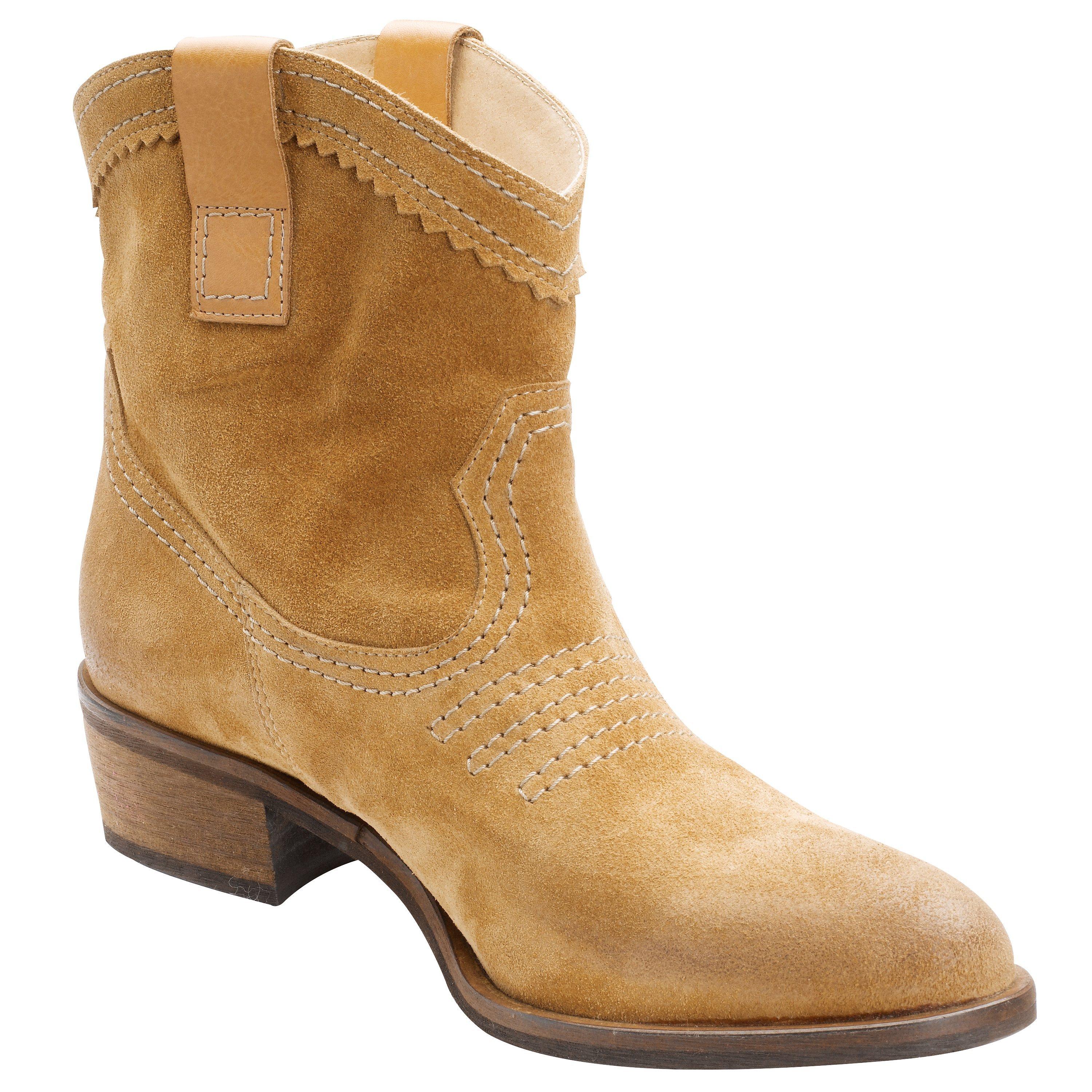 Collection WEEKEND by John Lewis Blur Suede Cowboy Boots, Tan