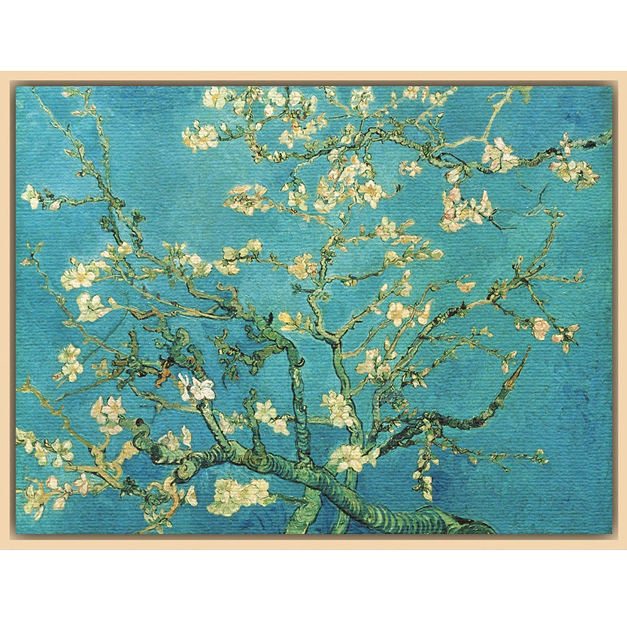 Vincent Van Gogh - Almond Blossom, Natural Ash Framed Canvas