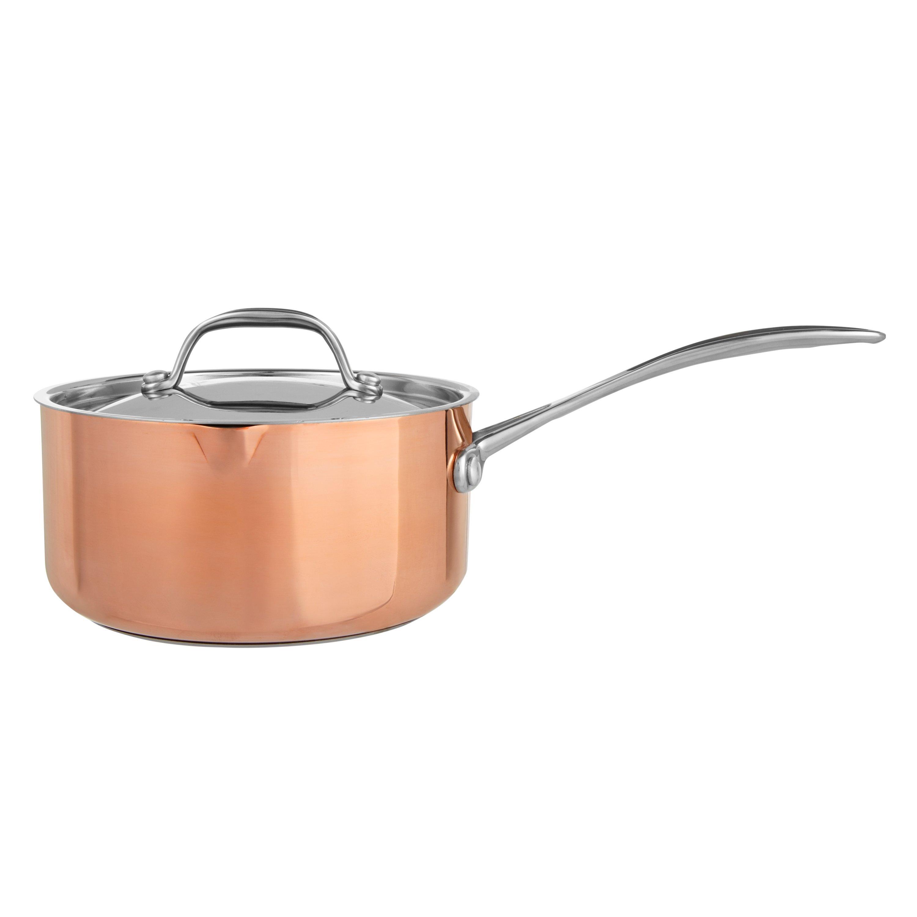 John Lewis Copper Lidded Saucepans