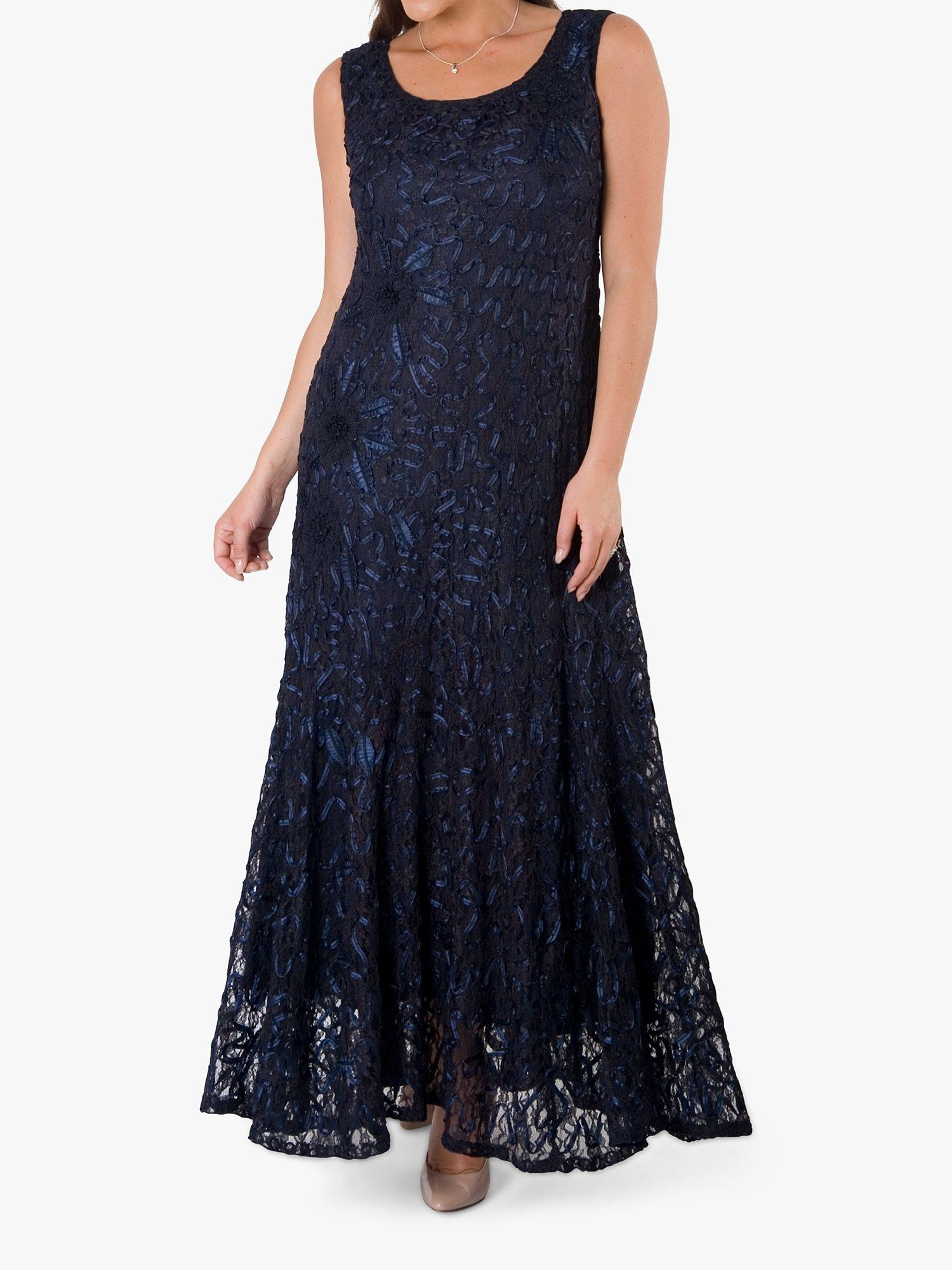 Product image 3 of 3, which shows Chesca Cornelli Lace Dress, Navy, 12