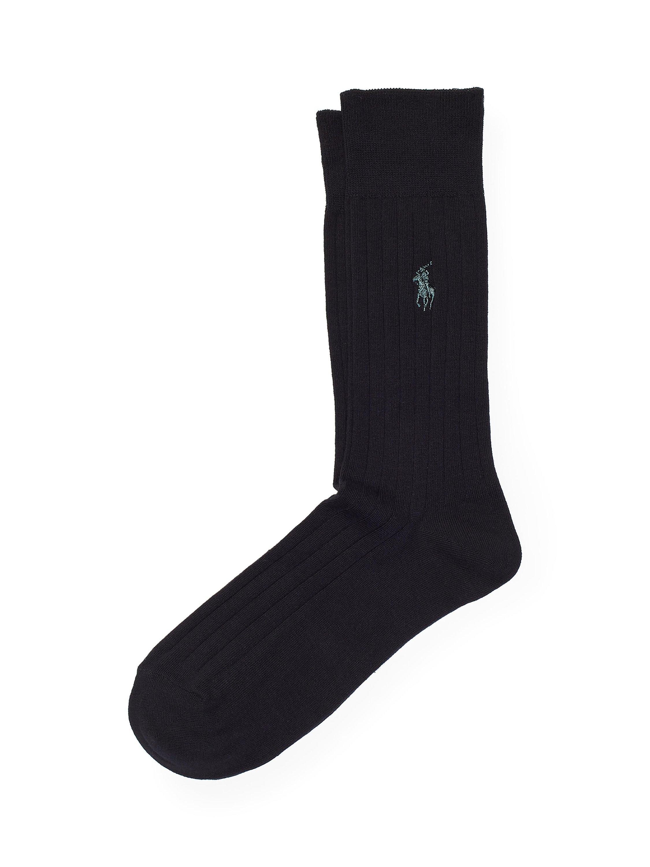 Product image 1 of 2, which shows Polo Ralph Lauren Egyptian Cotton Socks, Black, S-M