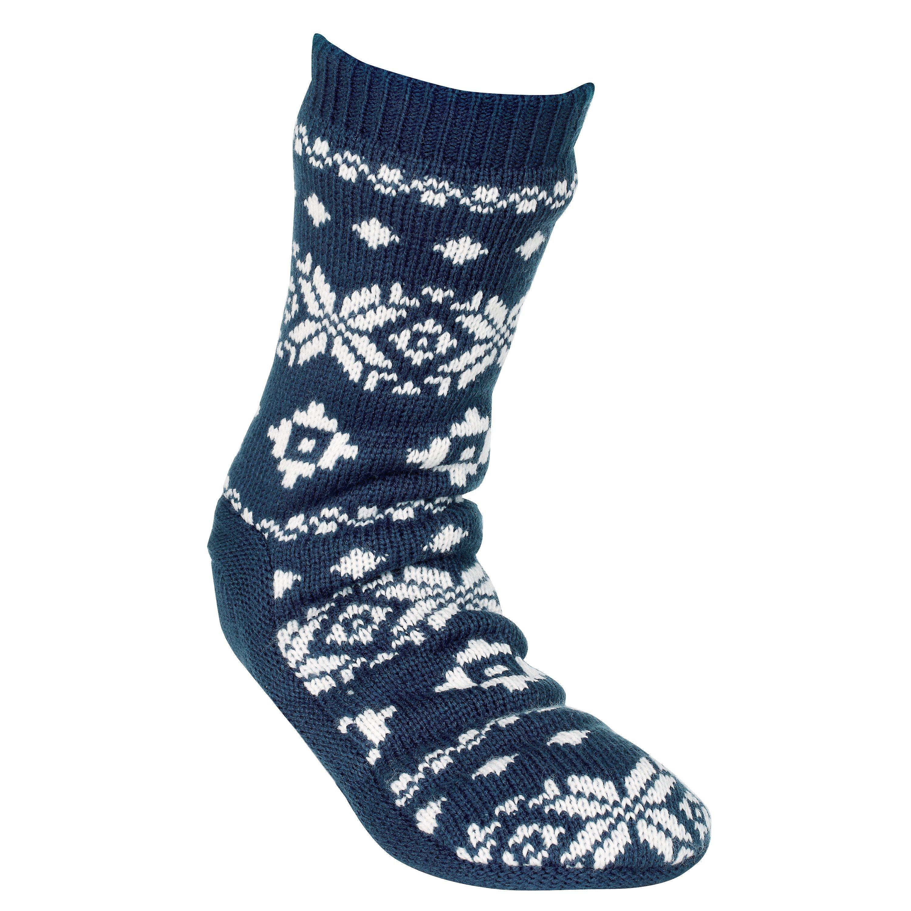 John Lewis Fair Isle Slipper Socks, Navy