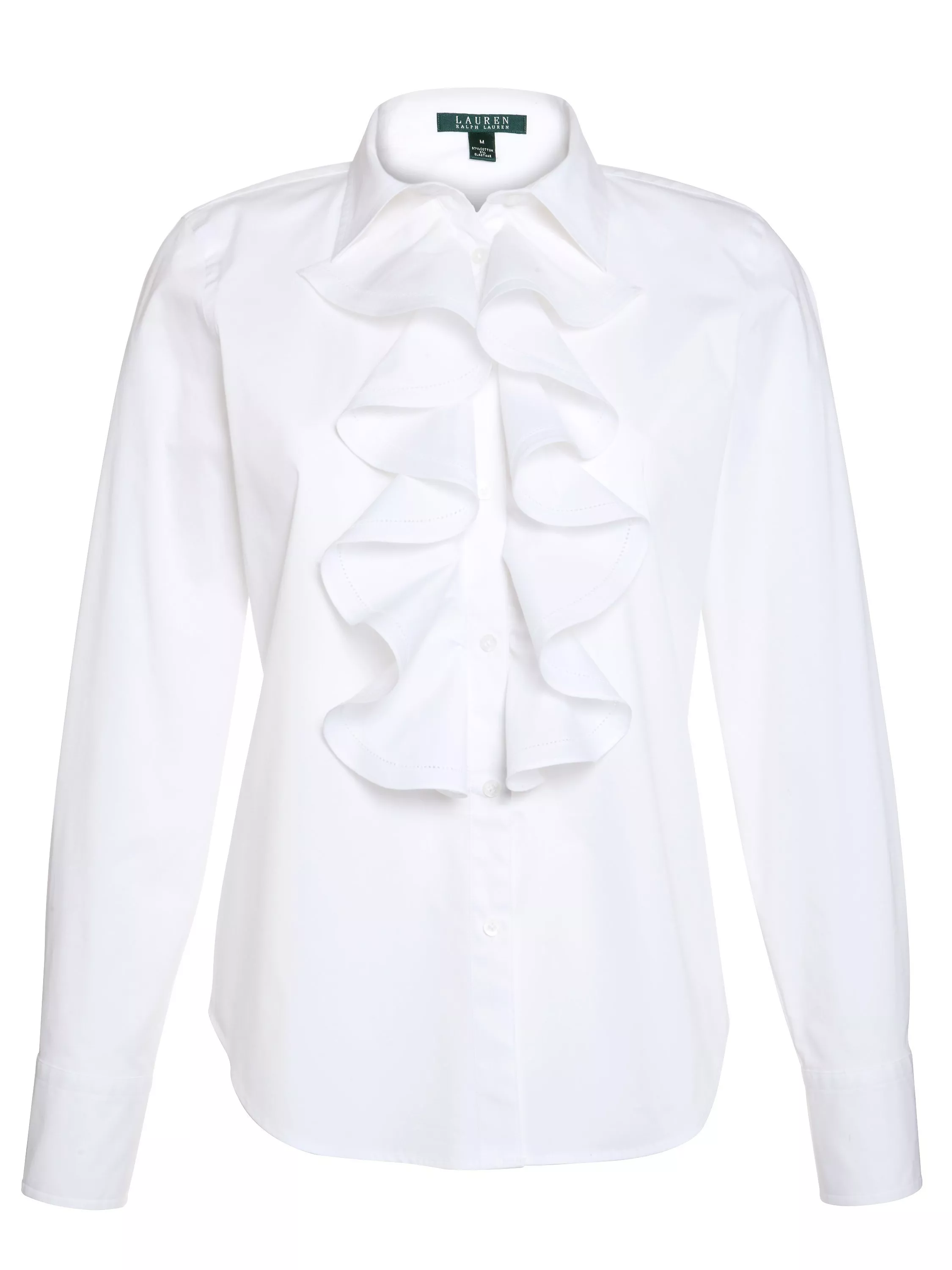 Ralph lauren white ruffle blouse hot sale