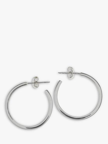 Nina B Sterling Silver Medium Square Hoop Earrings, Silver, Silver