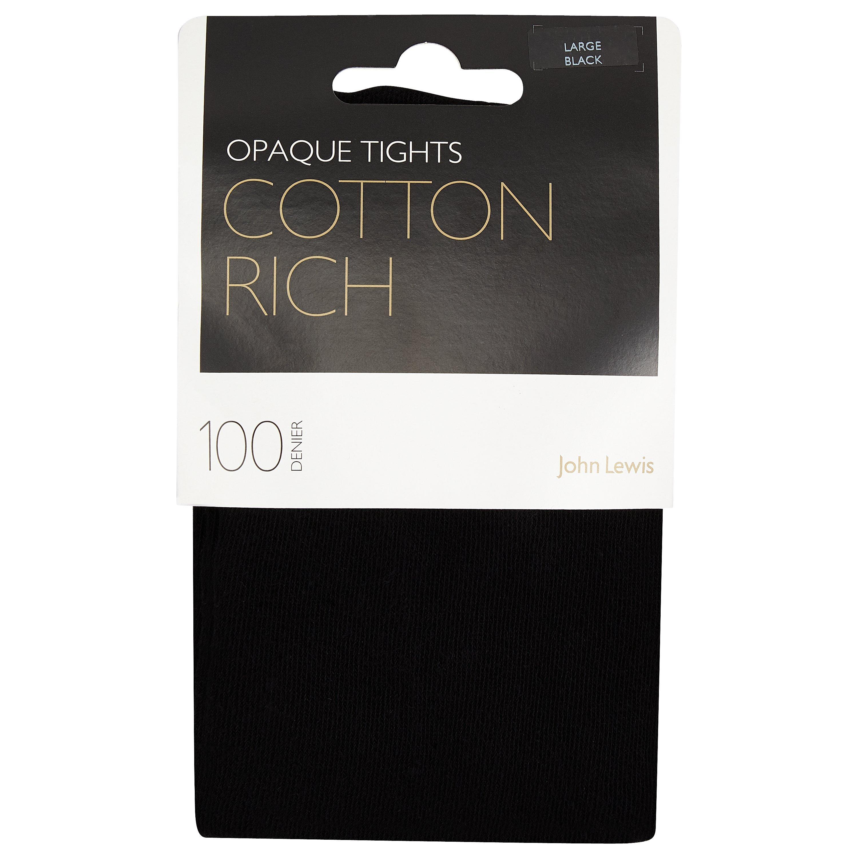 John Lewis Partners 100 Denier Opaque Cotton Tights