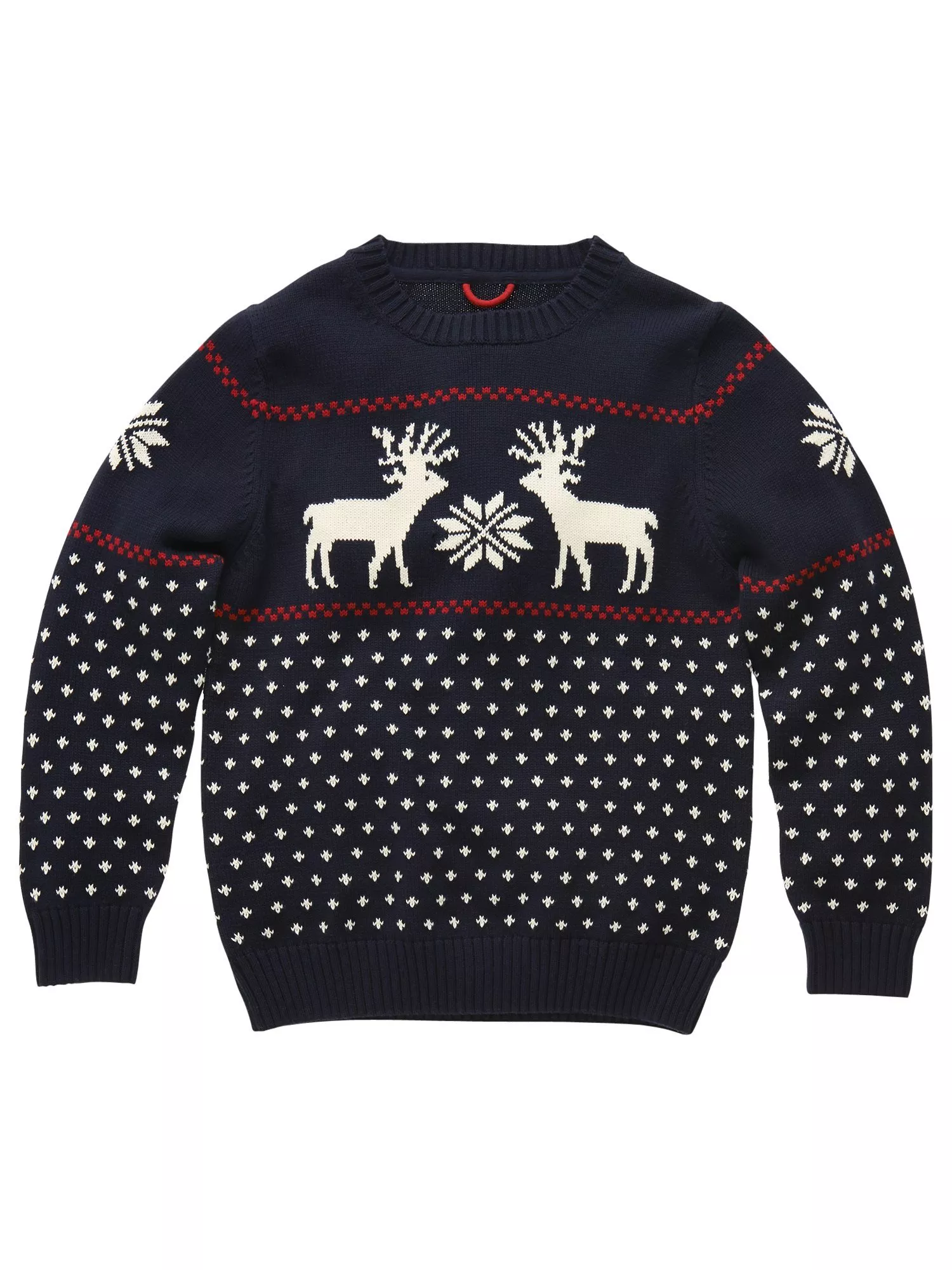 Gant Boys Cotton Reindeer Christmas Jumper Navy