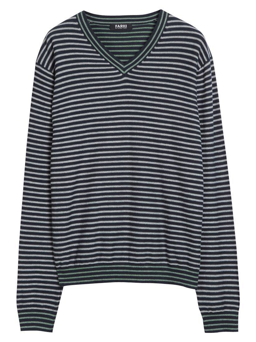 Farhi by Nicole Farhi Stripe V Neck Jumper