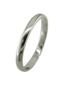 E.W Adams 18ct White Gold 2.5mm Court Wedding Ring, Silver