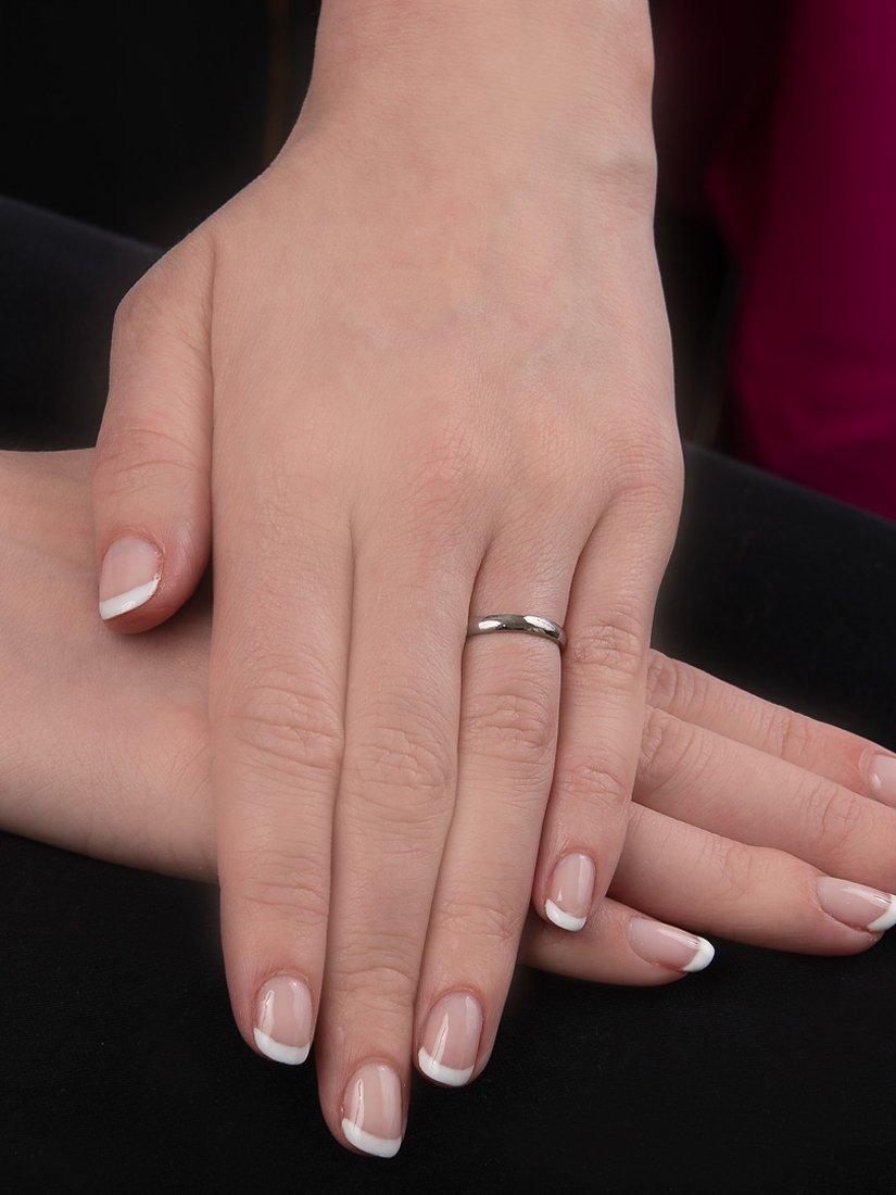 Product image 3 of 3, which shows E.W Adams 18ct White Gold 2.5mm Court Wedding Ring, L