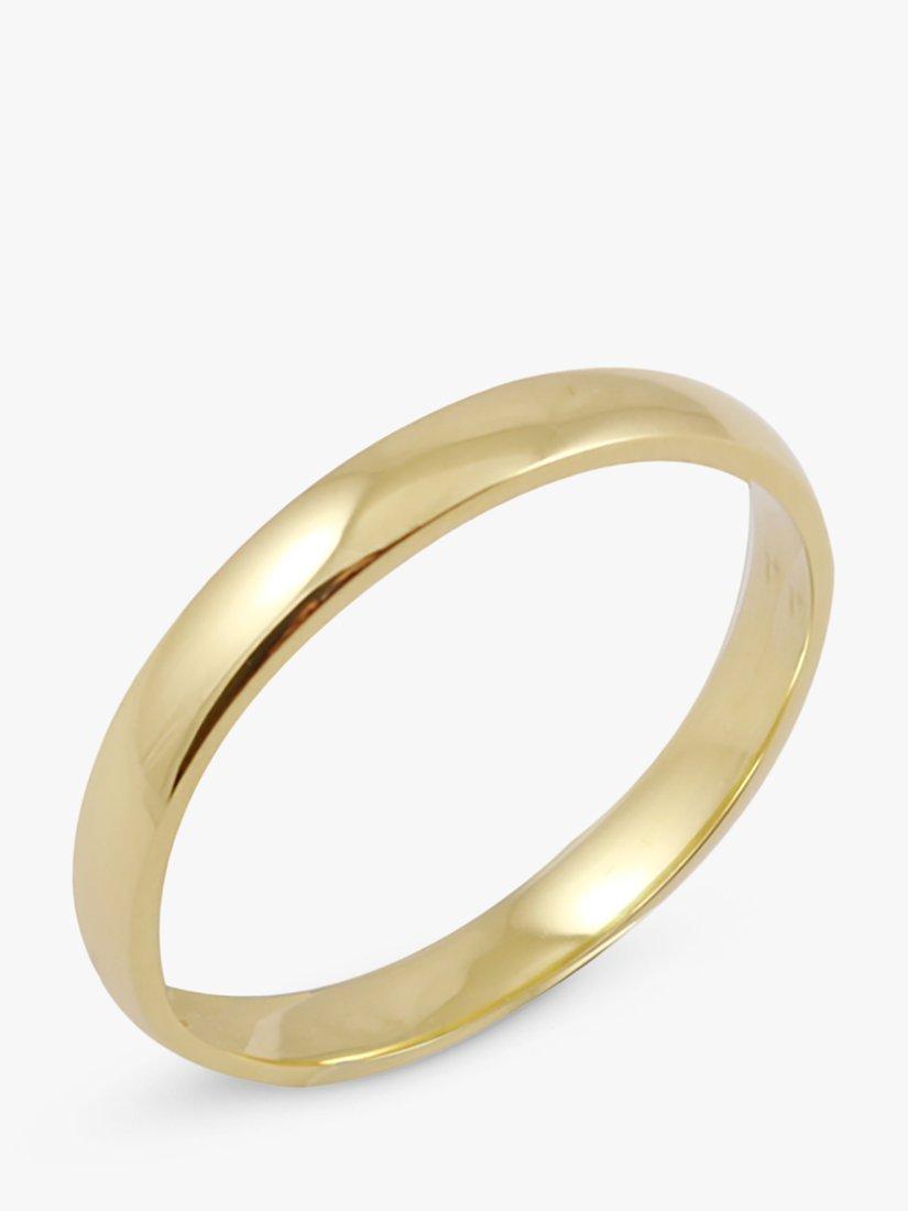 Product image 1 of 4, which shows E.W Adams 18ct Yellow Gold 2.5mm Court Wedding Ring, Yellow Gold, M