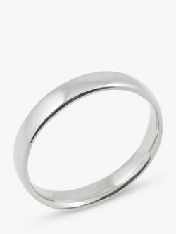 E.W Adams Platinum 4mm Larger Sized Court Wedding Ring, Platinum, Platinum