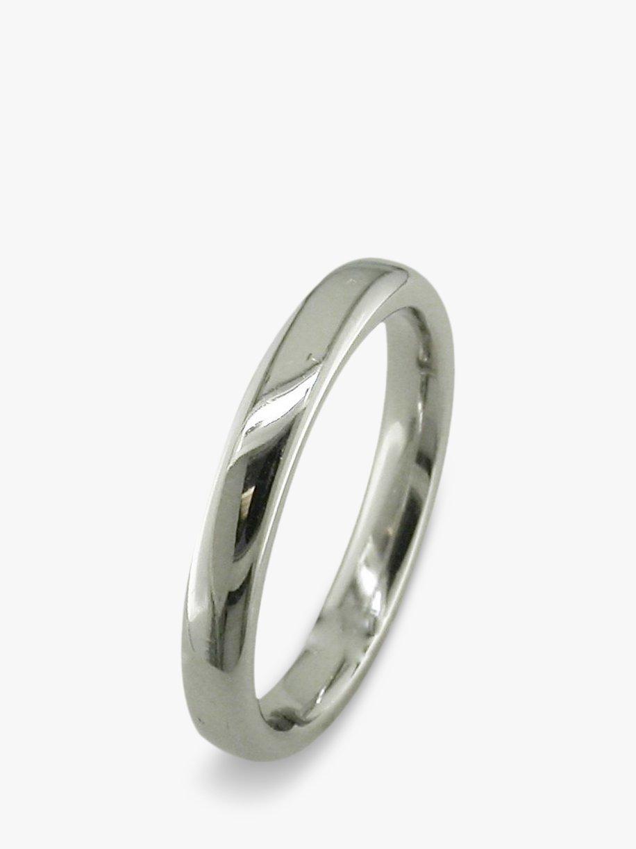 Product image 1 of 3, which shows E.W Adams 18ct White Gold 3mm Court Wedding Ring, N