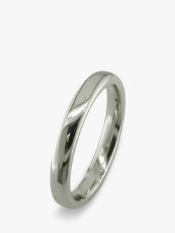 E.W Adams 18ct White Gold 3mm Court Wedding Ring, Silver