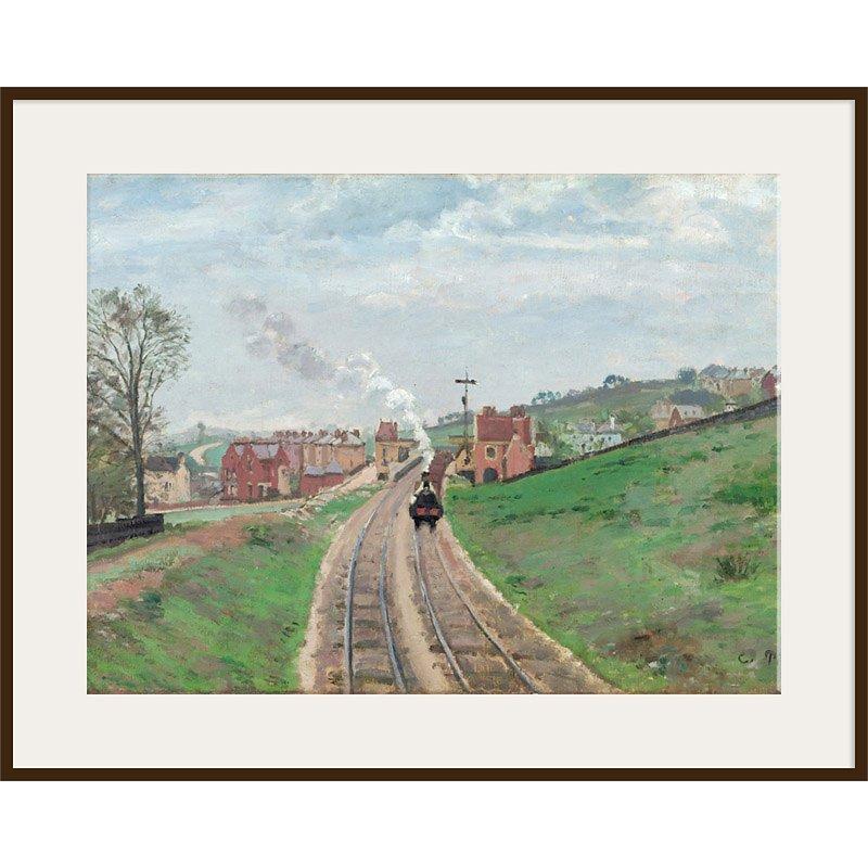 The Courtauld Gallery, Camille Pissarro - Lordship Lane Station, Dulwich, 1871 Print, Dark Brown Framed Print