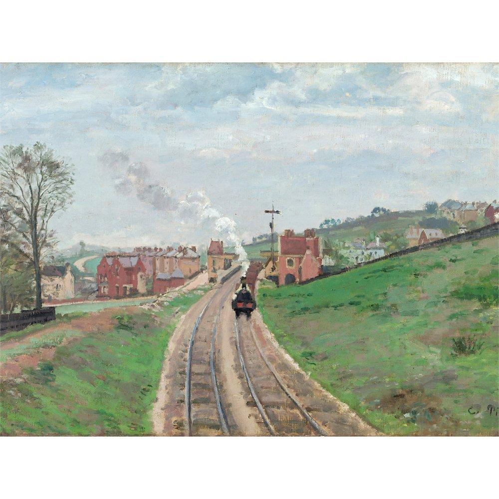 The Courtauld Gallery, Camille Pissarro - Lordship Lane Station, Dulwich, 1871 Print, Stretched Canvas