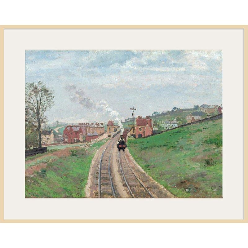 The Courtauld Gallery, Camille Pissarro - Lordship Lane Station, Dulwich, 1871 Print, Natural Ash Framed Print