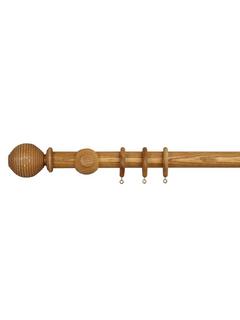 John Lewis Beehive Curtain Pole Kit, Oak Effect, Dia.35mm, L150cm