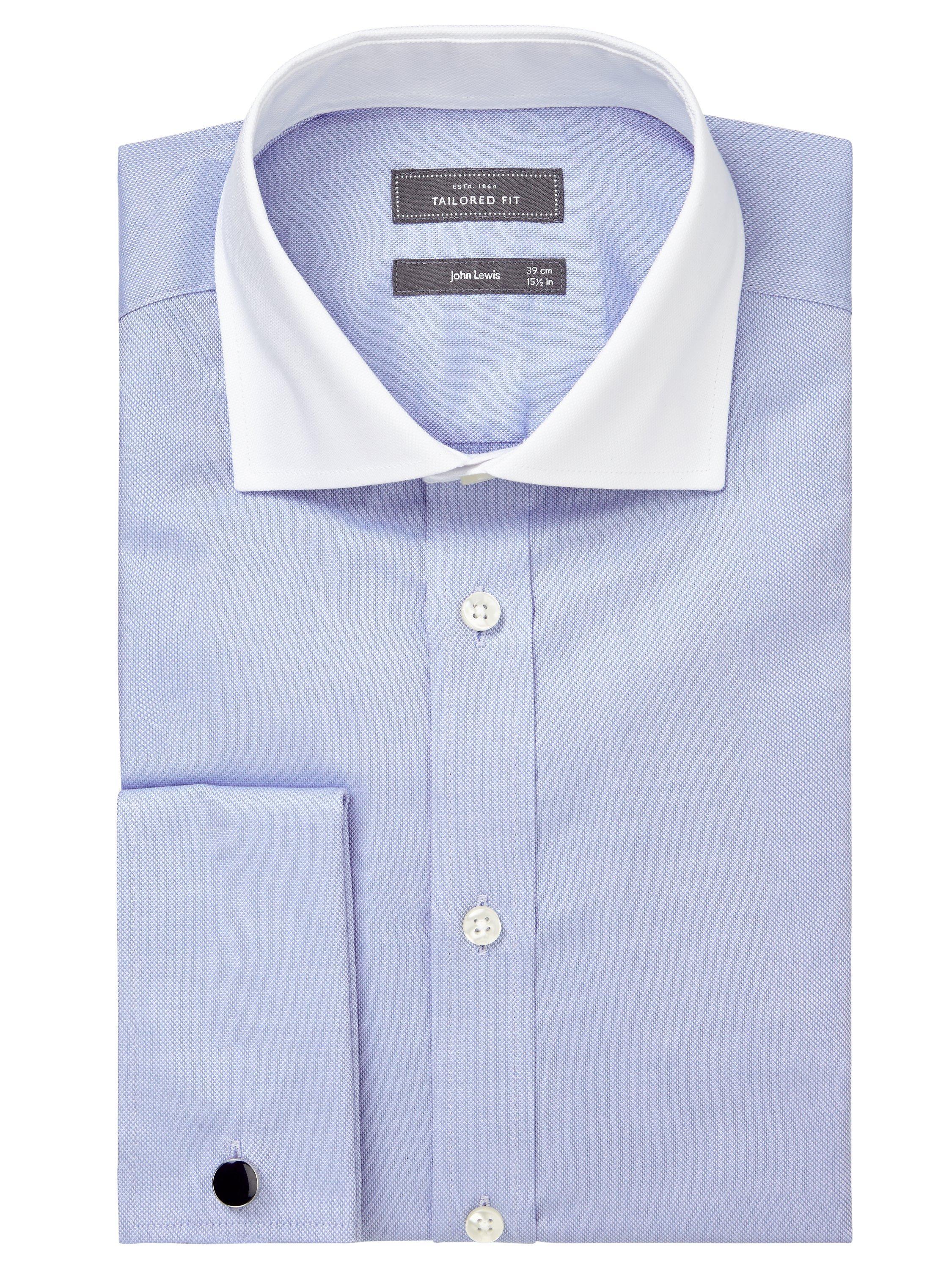 John Lewis Partners Luxury Royal Oxford Winchester Tailored Fit Shirt Blue