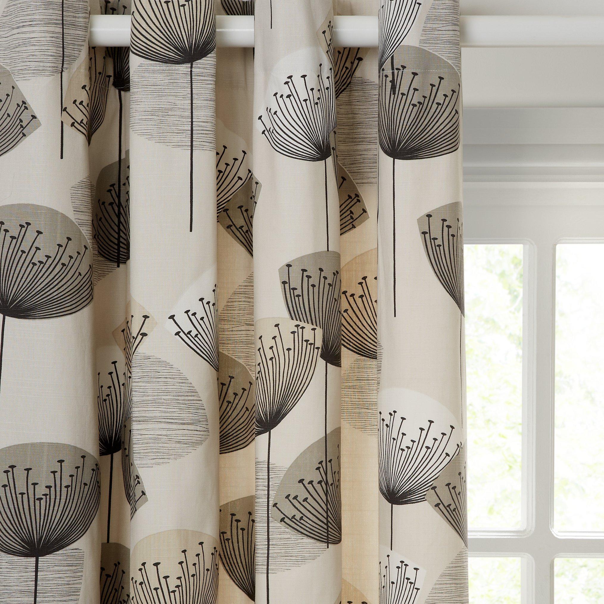 Sanderson Dandelion Clocks Pair Lined Eyelet Curtains, Neutral