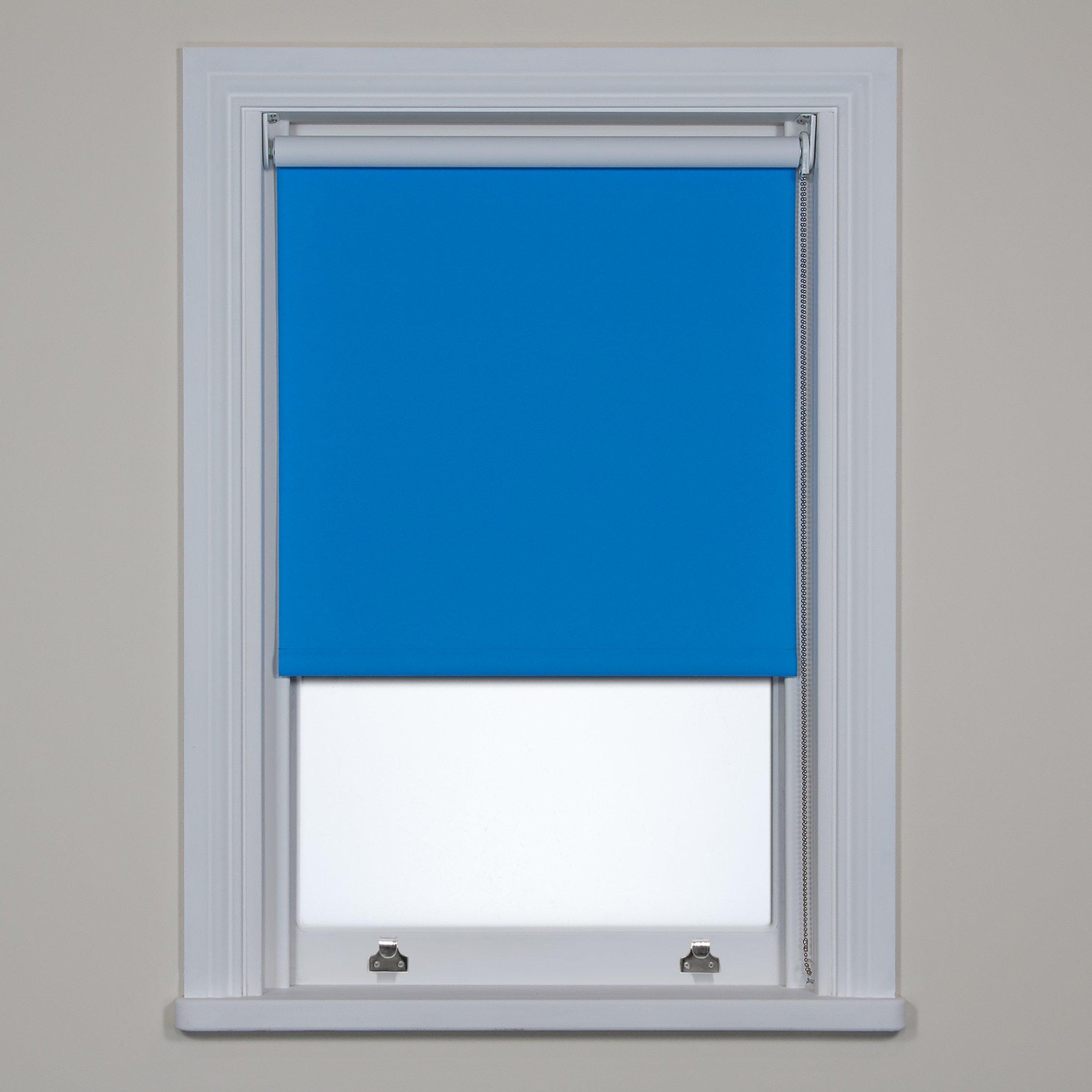Bloc Fabric Changer Blackout Roller Blind, Electric Blue, W122 x Drop 177cm