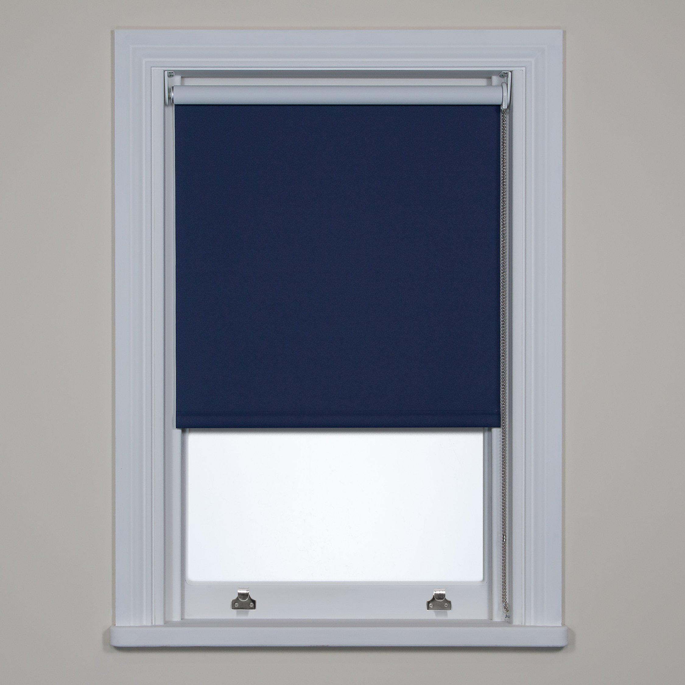 Bloc Fabric Changer Blackout Roller Blind, Midnight Blue, W122 x Drop 177cm