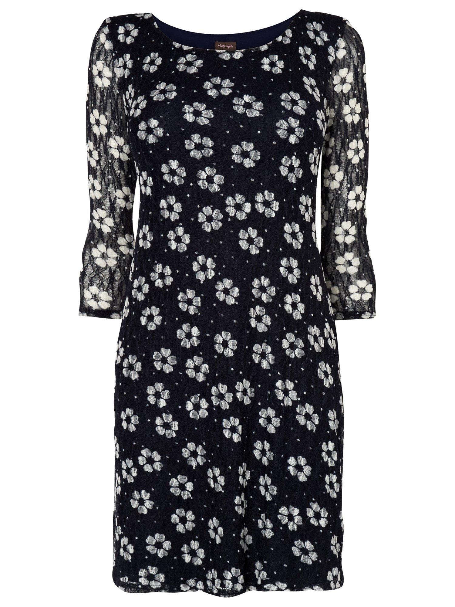Phase Eight Daisy Dot Tunic Dress, Navy/Ivory