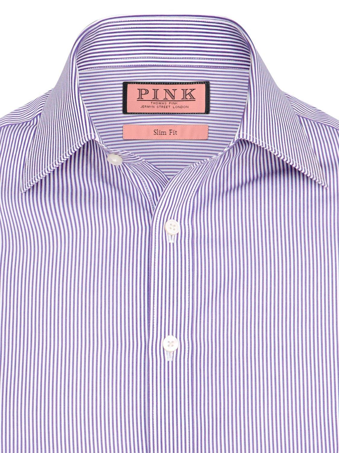 Thomas Pink Douall Stripe Shirt, Purple/White