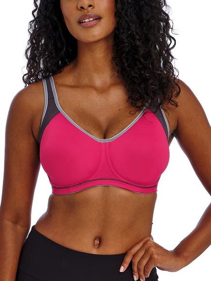 Freya Sonic Sports Underwired Moulded Crop Top Sports Bra, Hot Crimson