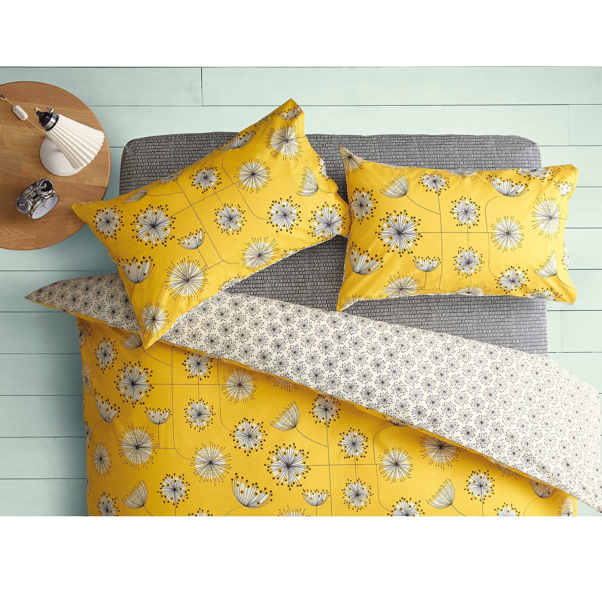 MissPrint Home Dandelion Mobile Cotton Duvet Cover and Pillowcase Set, Yellow