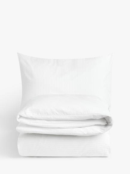 John Lewis Strada Pure Cotton Seersucker Bedding, White